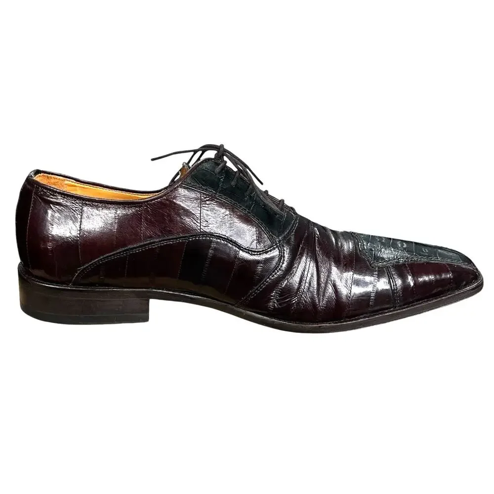 Vintage David Eden Men’s Basset Brown Crocodile Lizard Oxford Size US 12